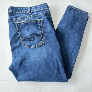 Silver Jeans Size 24x29 Super Stretch Suki Mid‎ Super Skinny Blue Jeans Plus